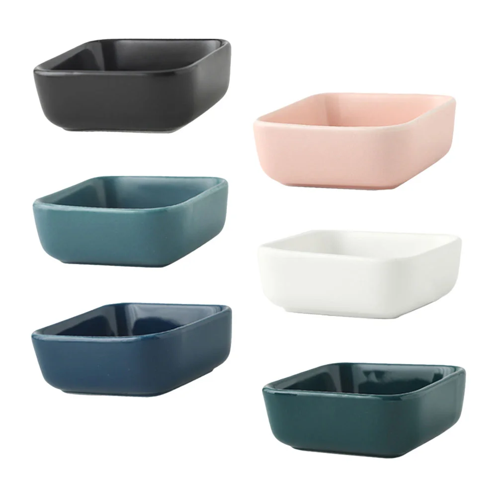 

6pcs Ceramic Sauces Plates Practical Spice Serving Plates Seasoning Dipping Bowls