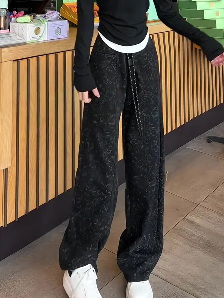 Черные брюки-бананы больших размеров с принтом тай-дай спортивные штаны новинка