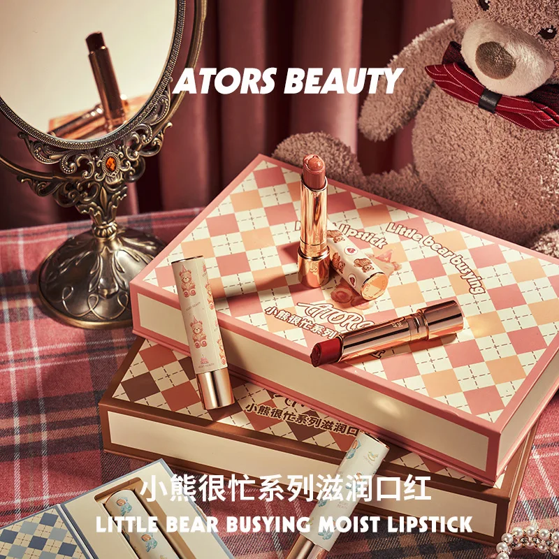 

Ators Little Bear is Busy Moisturizing Lipstick Niche Brand Whitening Moisturizing Autumn and Winter Red Brown