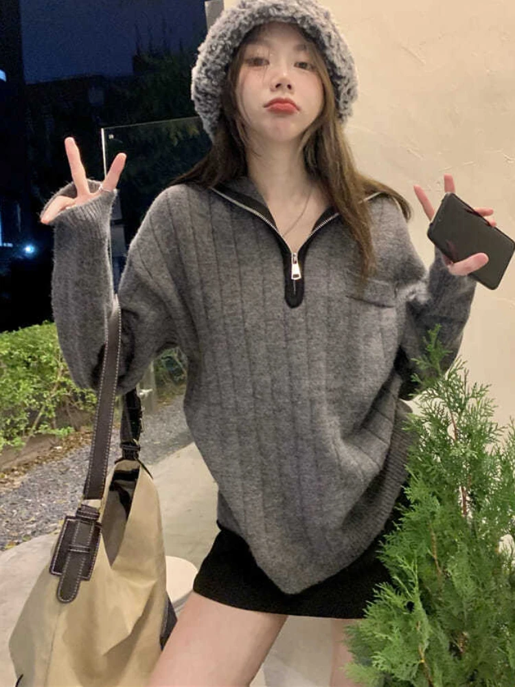 Пуловеры женские универсальные модные милые простые свободные повседневные