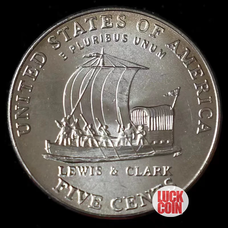 5 центов, президент Джефферсона, памятная монета, старая монета, год, случайный выбор, 100% оригинал