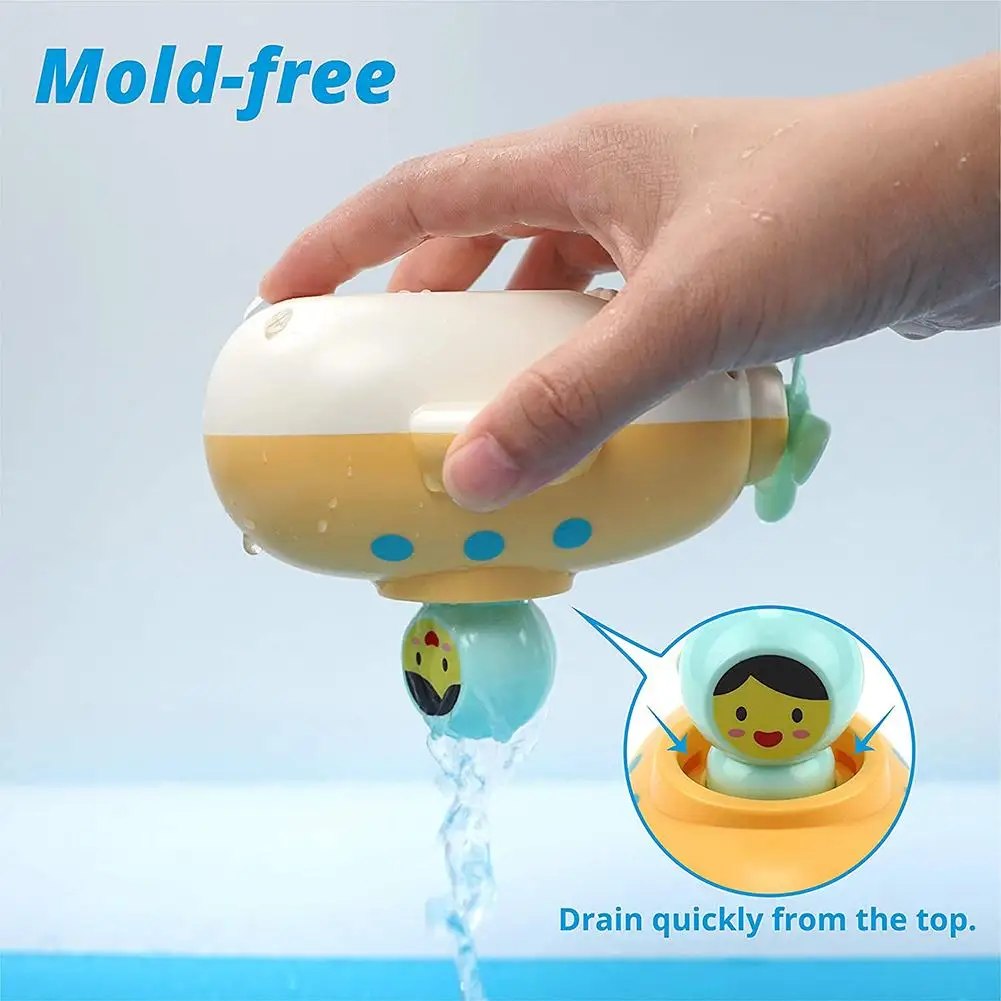 Wind-up Moving Boat With Spinning Rear Propeller Squirt Bath Toy For Kids Baby Shower Set Bathtub Toy Baby Water Toys