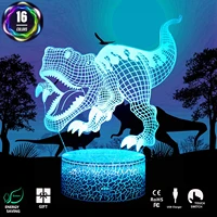 t rex dinosaur 3d lamp acrylic usb led night lights neon sign lamp xmas christmas decorations for home bedroom birthday gifts