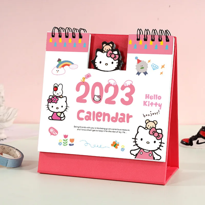 

2023 desktop calendar ornaments creative hand tear cartoon cute Hello Kitty calendar year calendar notepad plan book