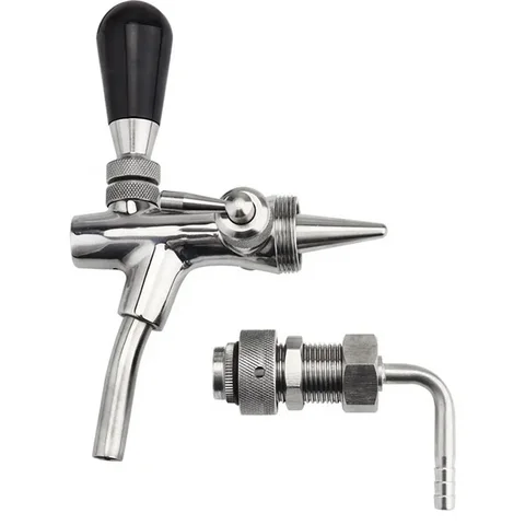 Регулируемый кран для пива из нержавеющей стали, итальянские краны для пива с коротким хвостовиком и диспенсером для контроля потока для домашнего пивоварения Kegerator Bar