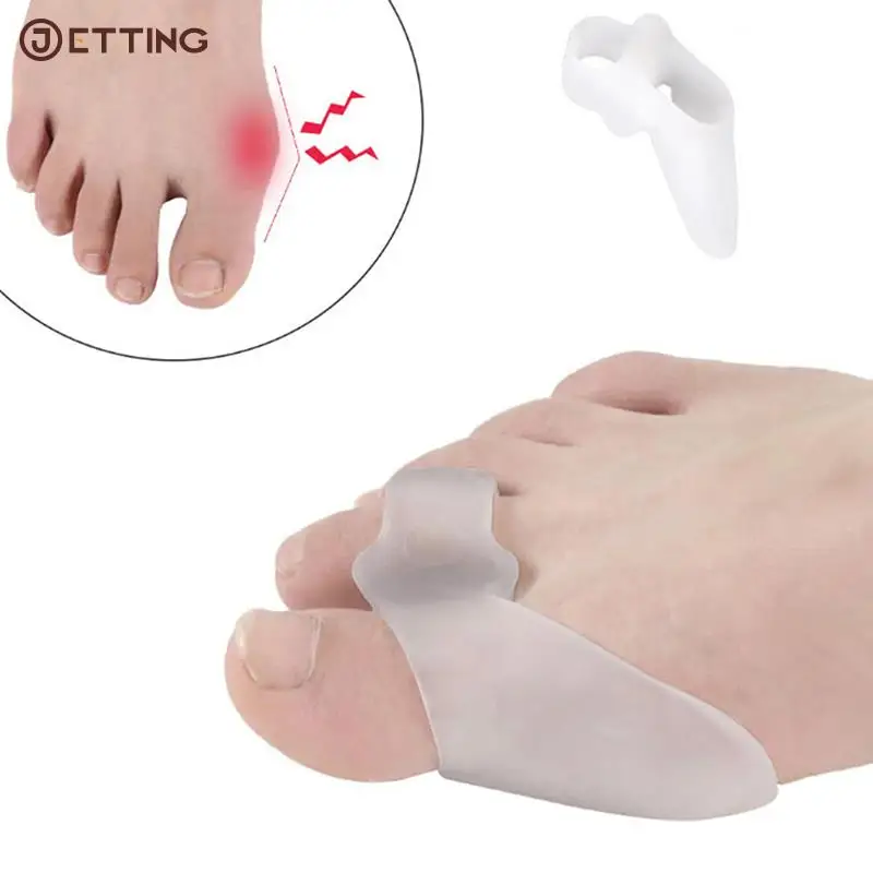

Velishy 1 пара силиконовых пальцев, два отверстия, разделитель пальцев, защита большого пальца, Valgus Protector Bunion Adjuster Hallux Valgus Guard, стельки
