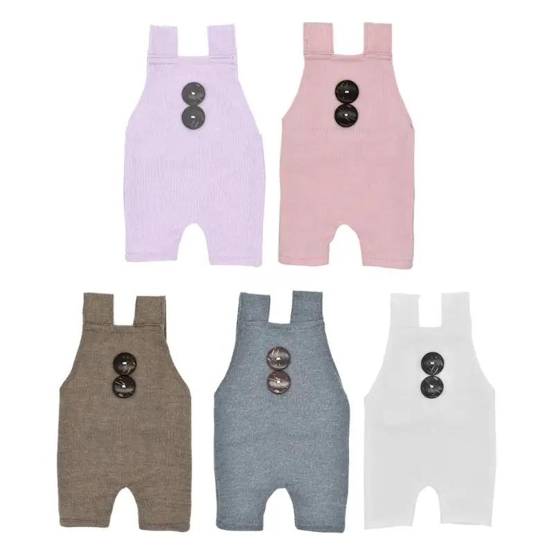

Newborn Photography Prop Button Overalls Pants Baby Photo Romper Outfit Outfits with Buttons for 0-2 Years O /
