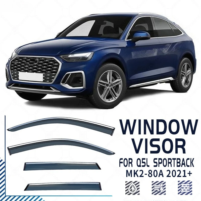 

Хромированные полоски, защита от дождя для Audi Q5 8R FY 2008-2024, оконный козырек, ветровые дефлекторы, дверной козырек, вентиляционные шторы, вентиляционный козырек