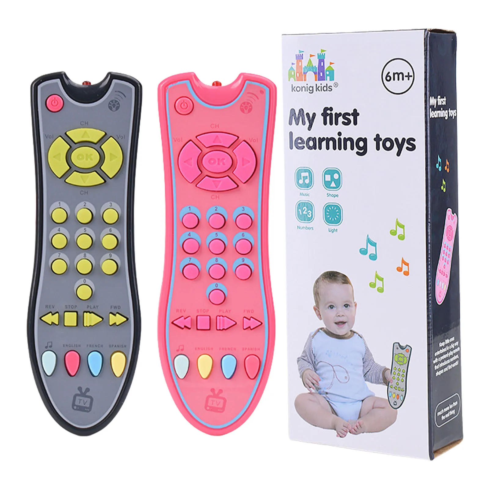

Baby Remote Control Toy TV Remote Toy With Light And Sounds Electronic Preschool Learning Educational Toy Infant Toys For 3