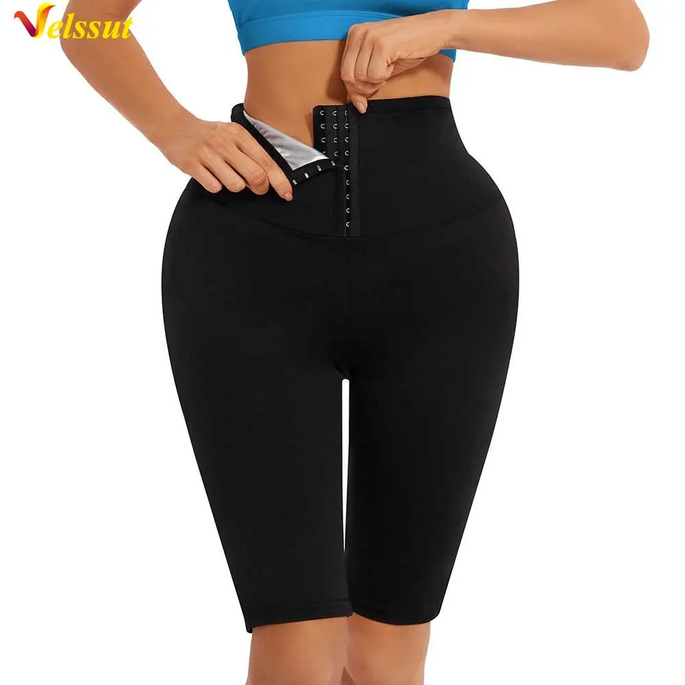 

Velssut брюки-сауна для женщин шорты для снижения веса Горячая Женская одежда для фитнеса формирователь тела термальный сжигающий жир трениро...