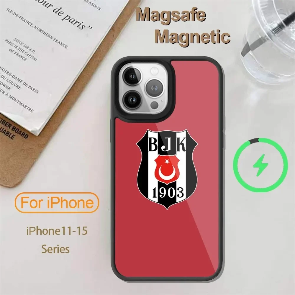 A-Fashions Besiktas BJK чехол для телефона iPhone 14 13 12 11 15 Pro Max Plus Mini Magsafe Беспроводная зарядка