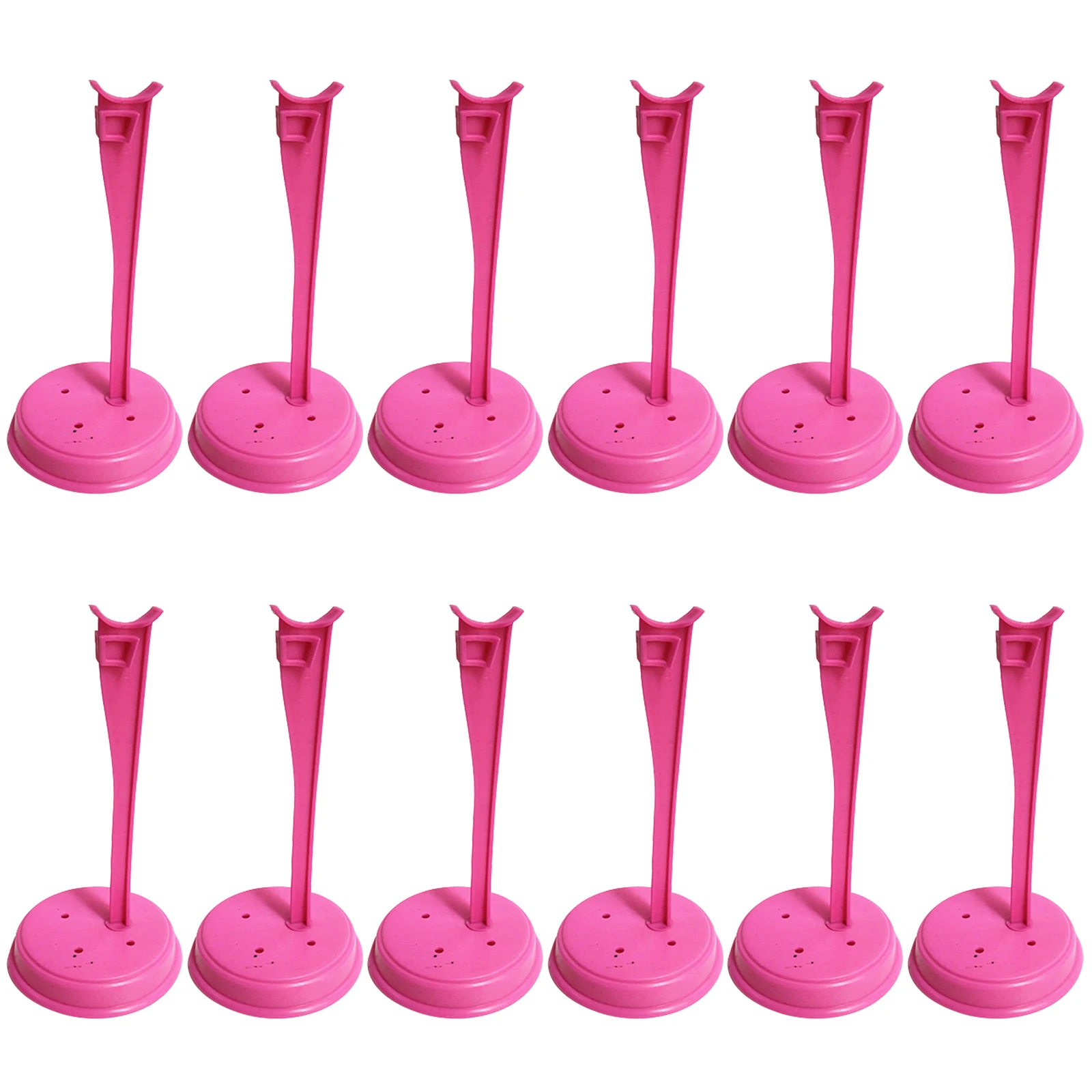 

12pcs Plastic Doll Stand Doll Figure Display Holder Doll Rack Doll Accessories (Random Color)