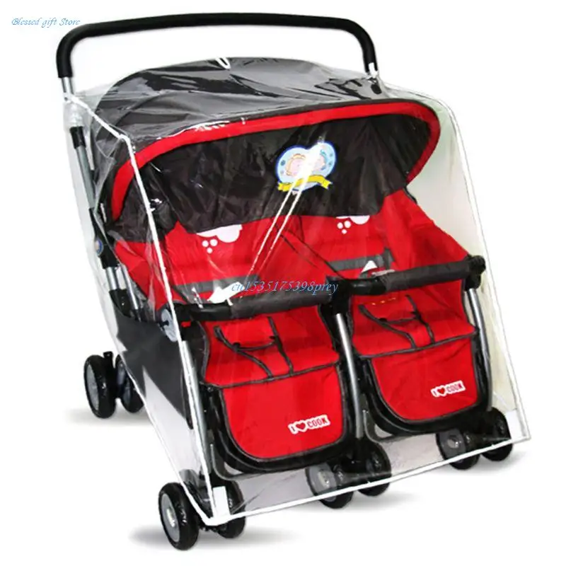 

Baby Pushchairs Rain Cover Stroller Raincoat for Twins Clear Stroller Rain Cover Waterproof Stroller Accessories Wind Dust Shiel