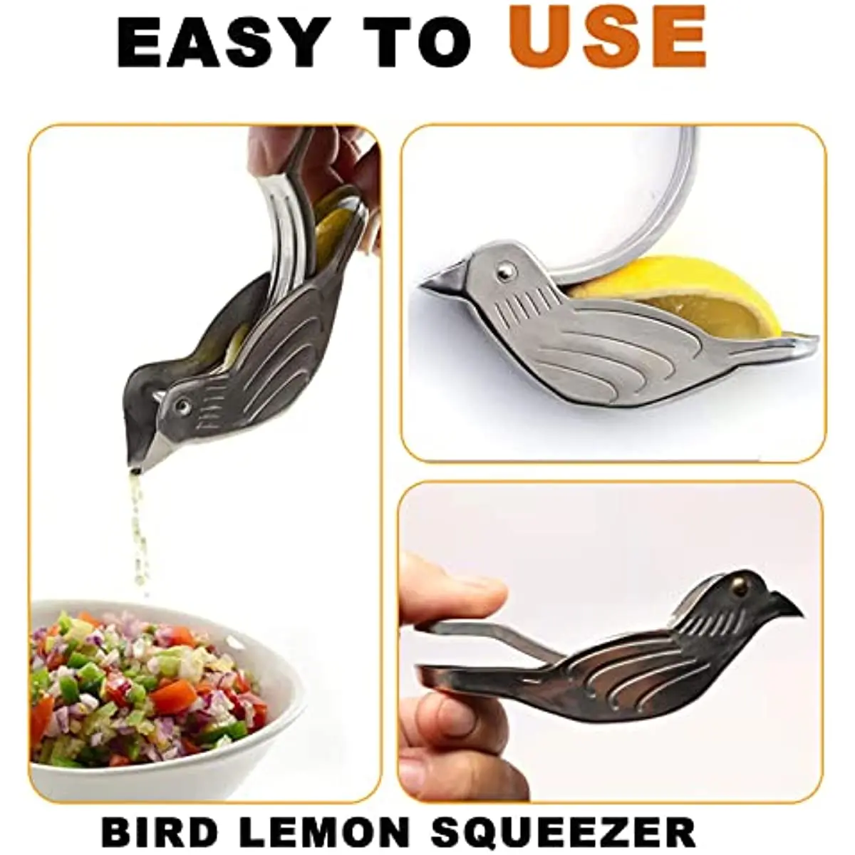 Acrylic Lemon Slice Squeezer Bird Hand Juicer Citrus Lime Orange Fruit Juice Press Manual Squeeze Metal for Kitchen Tools images - 6