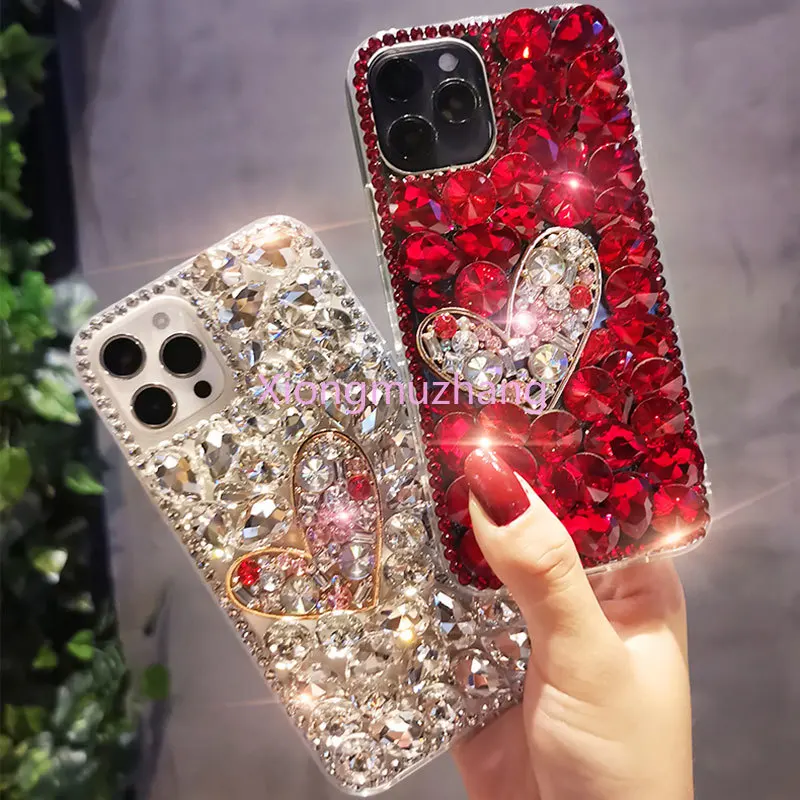 3d glitter diamond phone case for motorola moto g9 plus g9 play g10 g20 g30 g50 g60 g100 g200 g71 g41 crystal rhinestone cover free global shipping