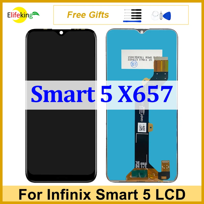 Оригинальный ЖК-дисплей 6,6 дюйма для Infinix Smart 5 X657, дисплей, сенсорная панель, дигитайзер в сборе, запасные части, 100% Протестировано