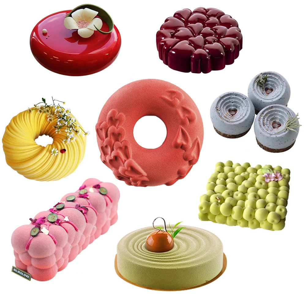 

Silicone Baking Pan for Pastry Mousse Cake Molds DIY Baking Form French Dessert Tray New Designers