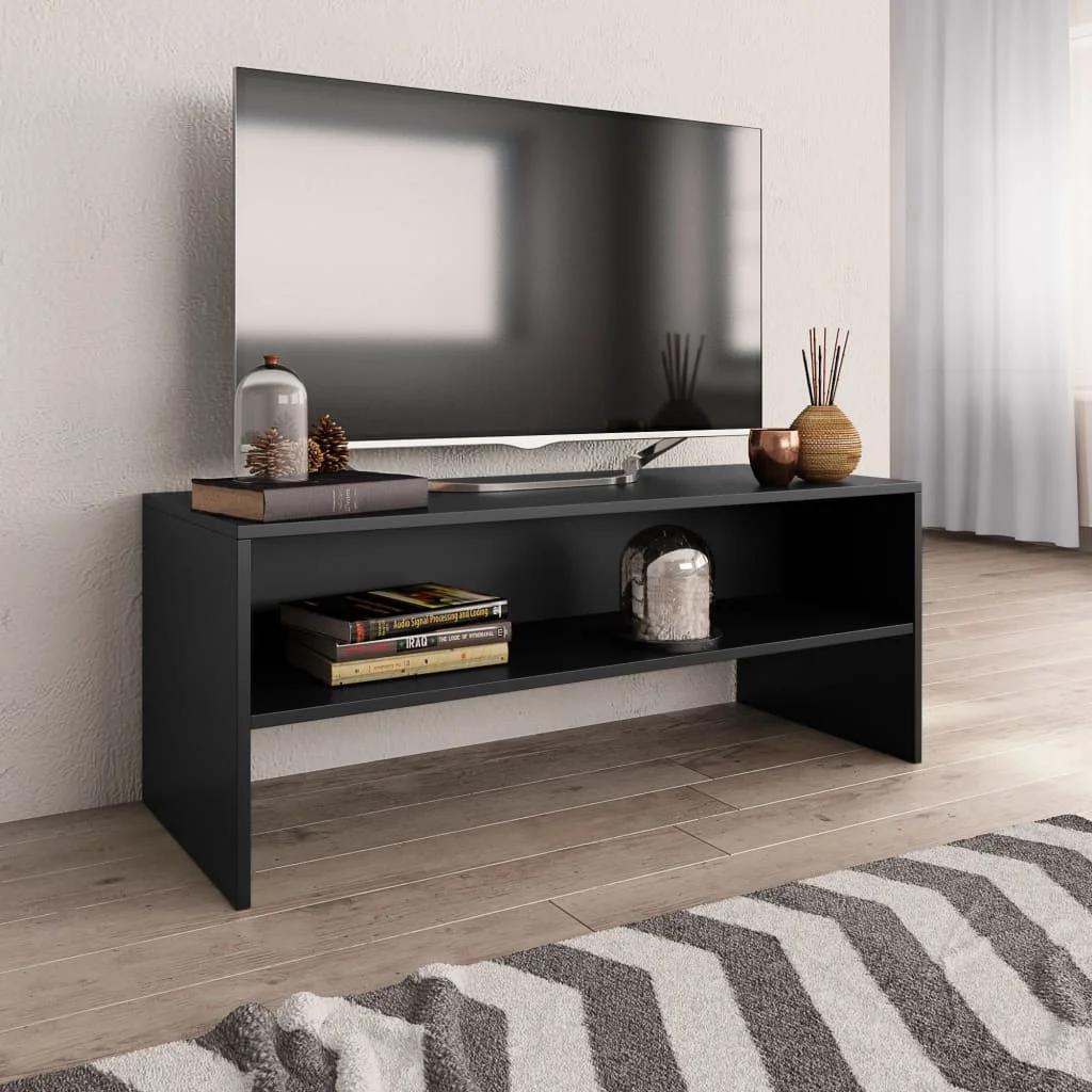 

TV cabinet black 100x40x40 cm chipboard