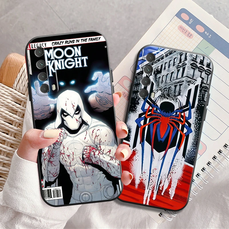 

Marvel Logo Moon Knight Phone Case For Huawei P Smart Z P20 P30 Honor 8X 9 9A 9X 10 10 Lite Back Funda Soft Black Carcasa