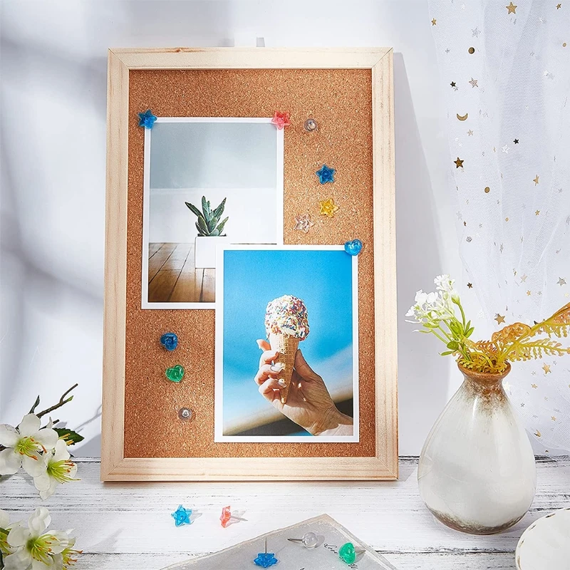 50 шт. набор металлических канцелярских кнопок с милой прозрачной звездой