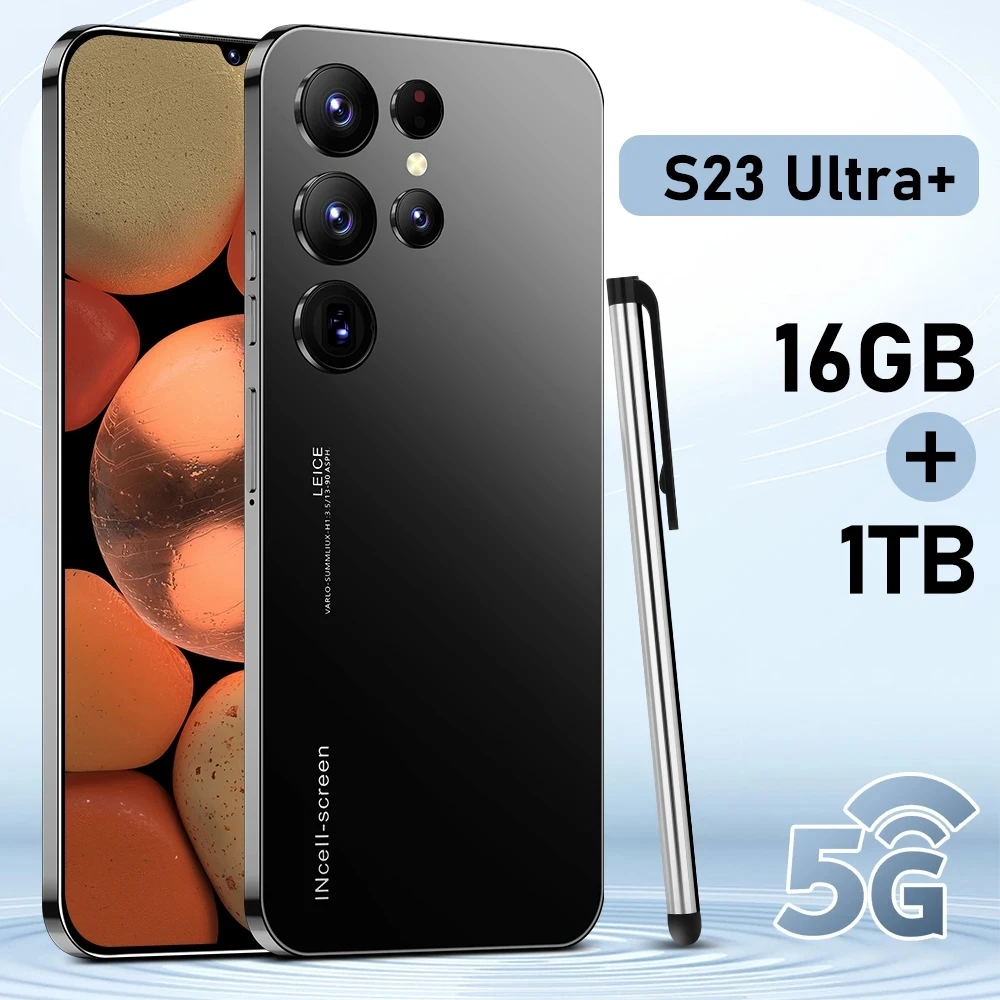 New Phones S23 Ultra 6.8 HD Screen SmartPhone Original 5G 4G Dual Sim Celulares Android 13 Unlocked 72MP 6800mAh Cell Phone