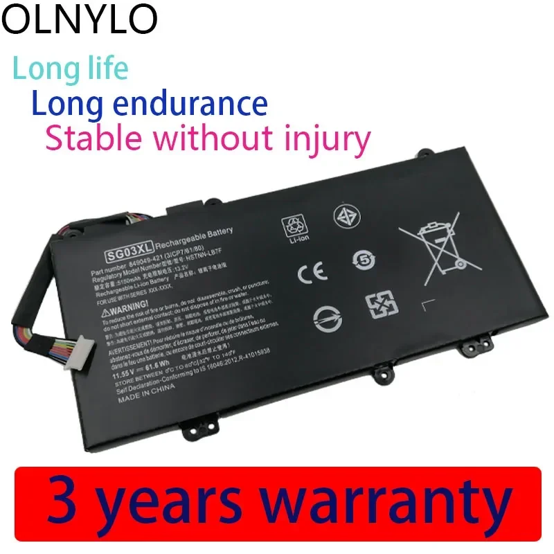 Подлинный аккумулятор SG03XL для Hp Envy 17-U273CL 17-U011NR 17-U108CA 17-U110NR 17-U163CL W7D93UA W2K88UA W2K86UA 11 55 в