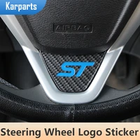 car steering wheel st logo cover sticker for ford new fiesta ecosport 2009 2010 2011 2012 2013 2014 2015 accessories