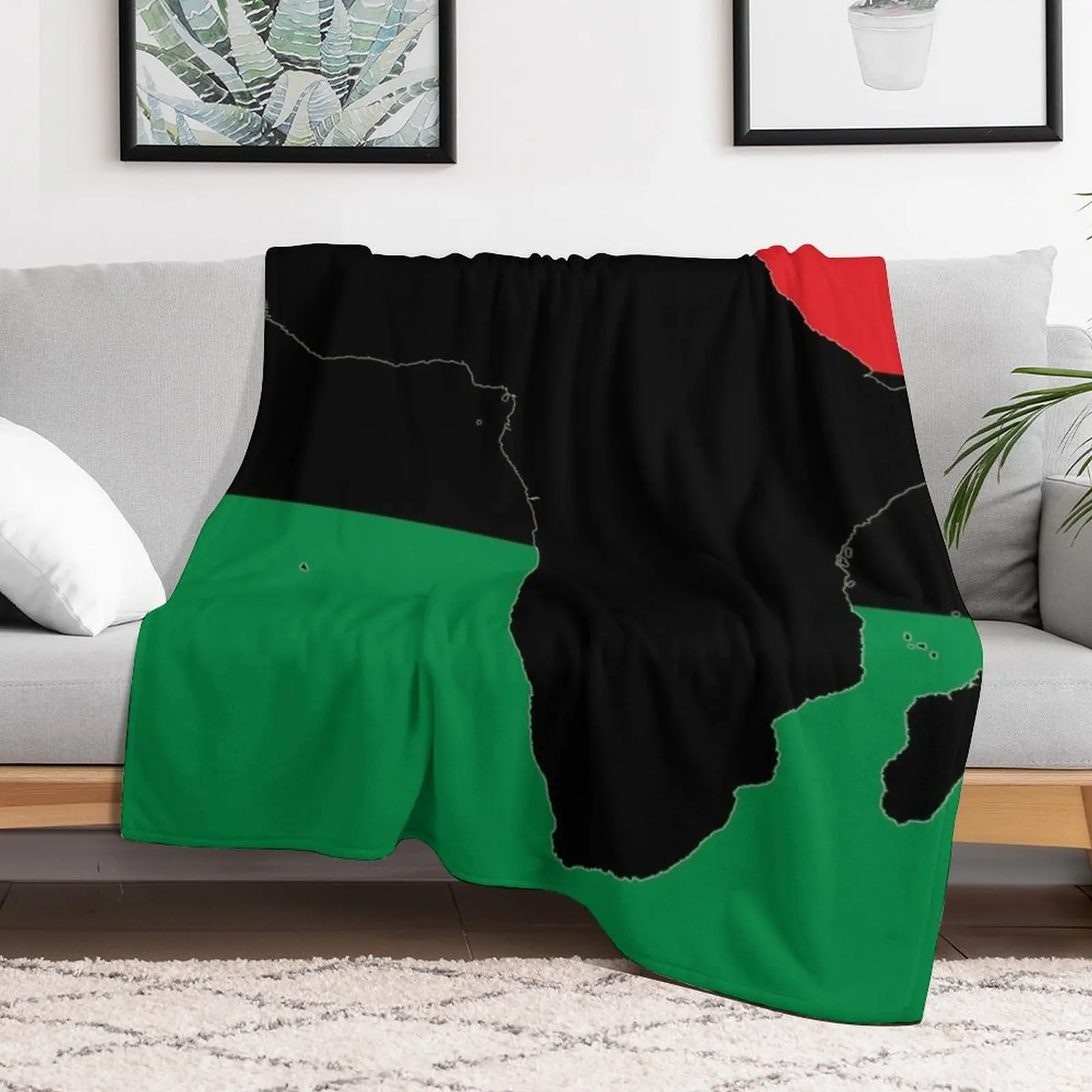 Символ Африки - плед с африканским флагом модные диваны мягкие клетчатые