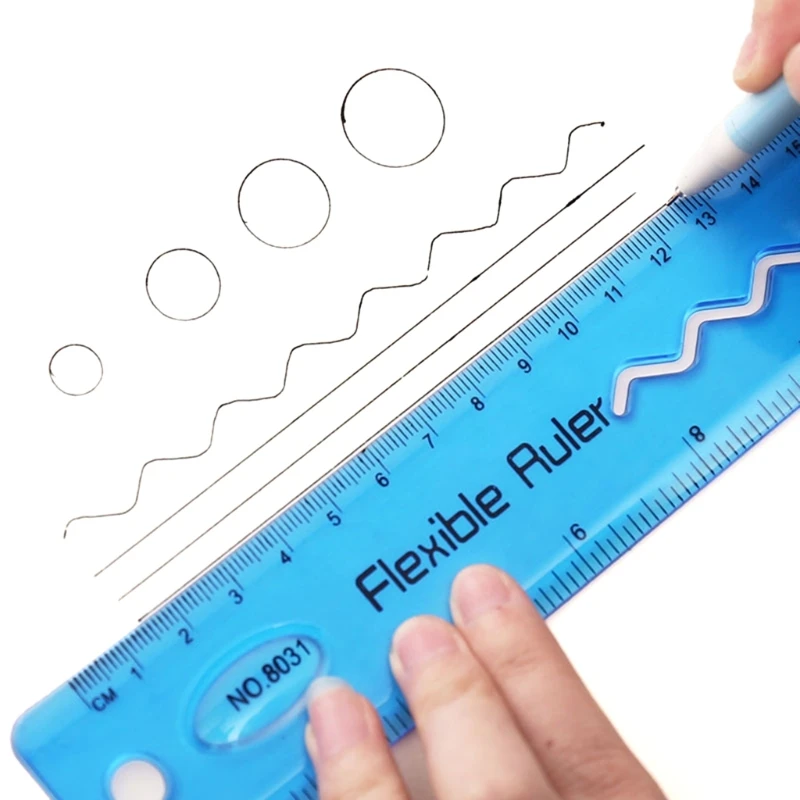 

Flexible Rulers, Soft Bendable Ruler Plastic Ruler with Inches and Metric Colorful Bendie Ruler Shatterproof for Student