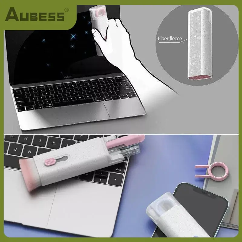 

Earphone Cleaning Pen Lectronics Cleaner Portable Brush Kit 7-in-1 Earphone Cleaner Keycap Puller Kit Cleaning Tools