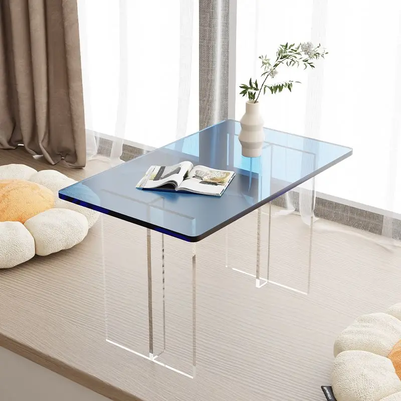 

Light Luxury Acrylic Transparent Coffee Table Home Living Room Balcony Bay Window Tatami Table Mini Desk Sundry Organizer