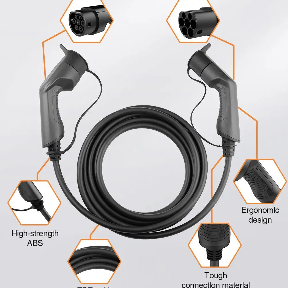 Car Accessories EV Charging Station type 2 IEC 62196-2 Cable Products 32A 7KW 1 Phase 220V Electric Vehicle Cord Charger 5M | Автомобили и