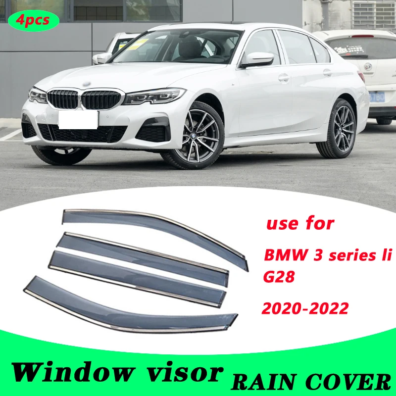 

Пластиковый козырек для окон BMW 3 серии 2020-2022 BMW G28, вентиляционные оттенки, защита от солнца, дождя, 4 шт./компл.