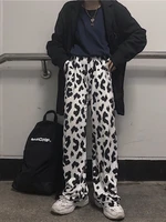 houzhou cow print wide leg pants women oversize korean style harajuku trousers female summer street style aesthetic high waist