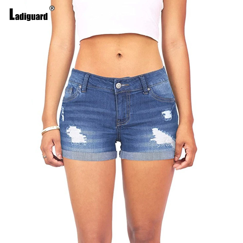 

Ladiguard Sexy Ripped Denim Shorts Women's Fashion Crimping Short Jeans Girls Streetwear 2022 New Summer Vintage Hotpants Femme