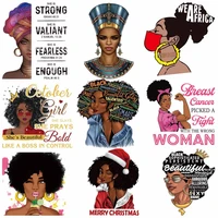 africa black girls patches iron on transfers for clothing beautiful black woman queen thermo stickers womens t shirt appliques