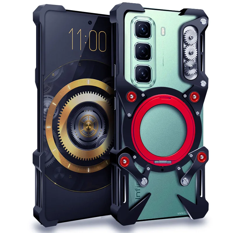Роскошный чехол Zimon New Thor Heavy Duty Armor из металла и алюминия для Infinix Zero 40 30 Hot 60 50 Pro+ Back Fundas Coques Bumper (art.: 3920dcec340af) - 3920dcec340af