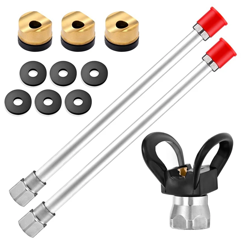 

2PCS 12Inch Airless Paint Spray Extension Pole Rod & 1PCS Nozzle Tip Guard & 3PCS Seal Tip Gaskets Tool Kit