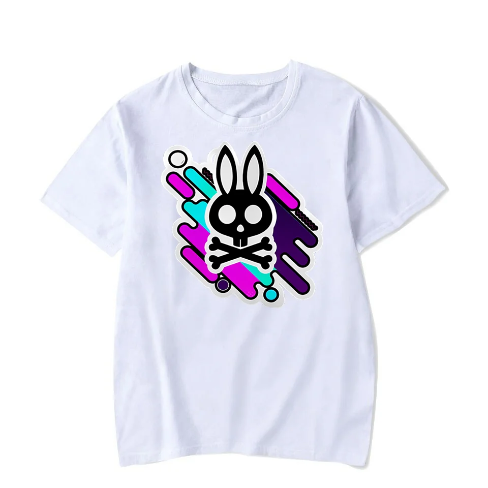 

Футболка мужская с принтом кролика и черепа, смешная уличная одежда в стиле хип-хоп, топы в стиле Харадзюку
