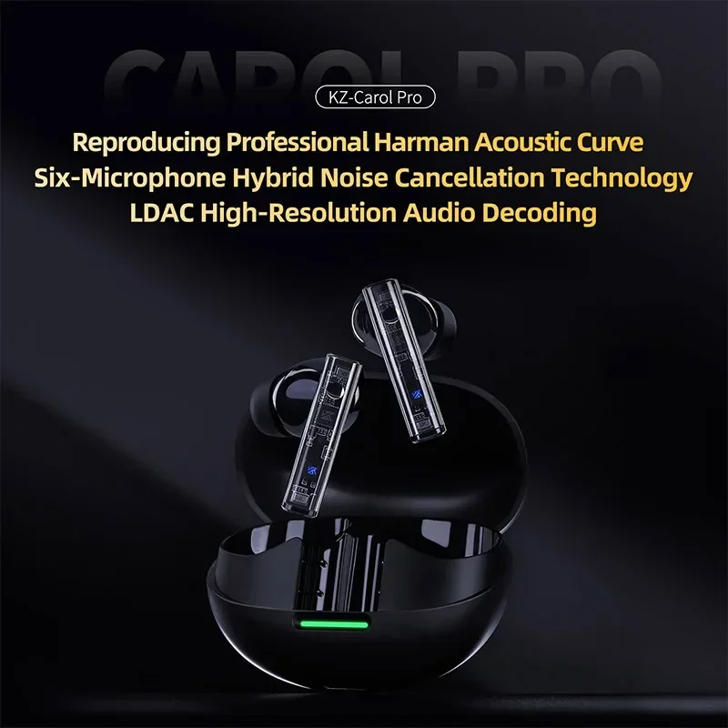 EAEY новые переносные наушники Carol Pro TWS Bluetooth 5,4 с 6 микрофонами и активным шумоподавлением, настоящие беспроводные водонепроницаемые наушники-вкладыши (art.: 3920cdffa6f93) - 3920cdffa6f93