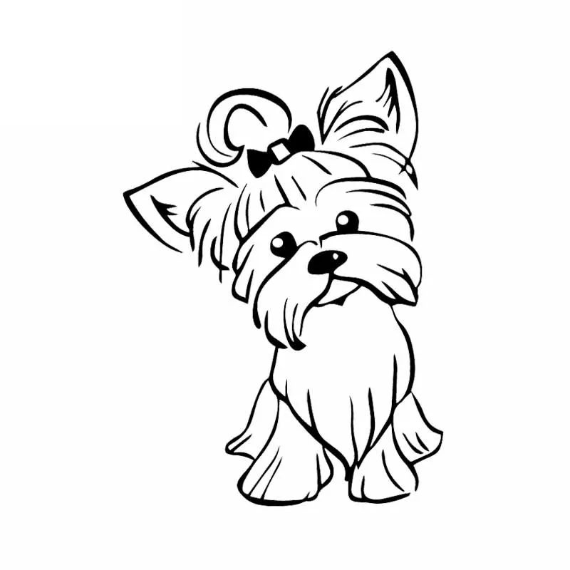 17 см x 13 см наклейка на окно машины йоркширского терьера, мопса, Догги, йоркки, наклейка на машину, милая забавная собака, окно автомобиля, виниловый черный/серебристый