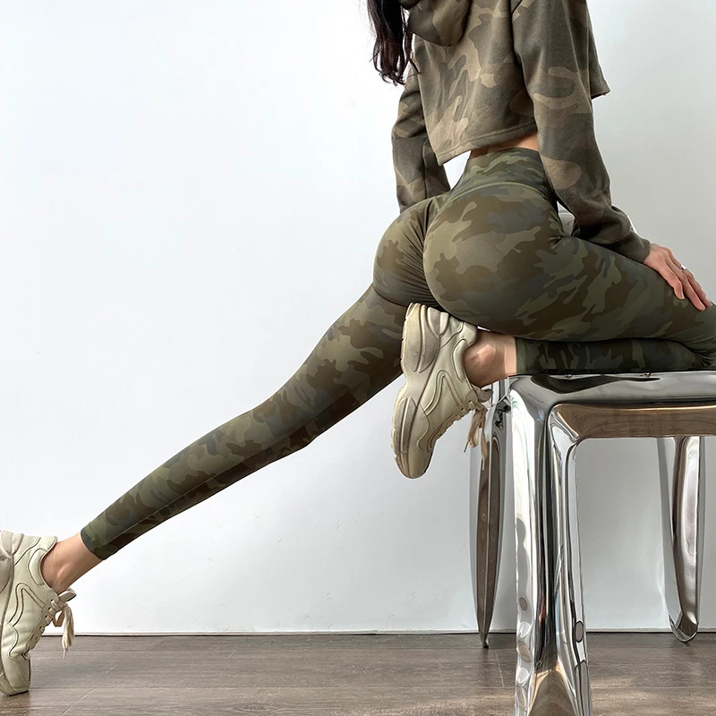MITAOGIRL Camouflage Fitness Yoga Pants Internet Celebrity Tight-fitting Hip-lifting Women's Quick-drying Training Legging