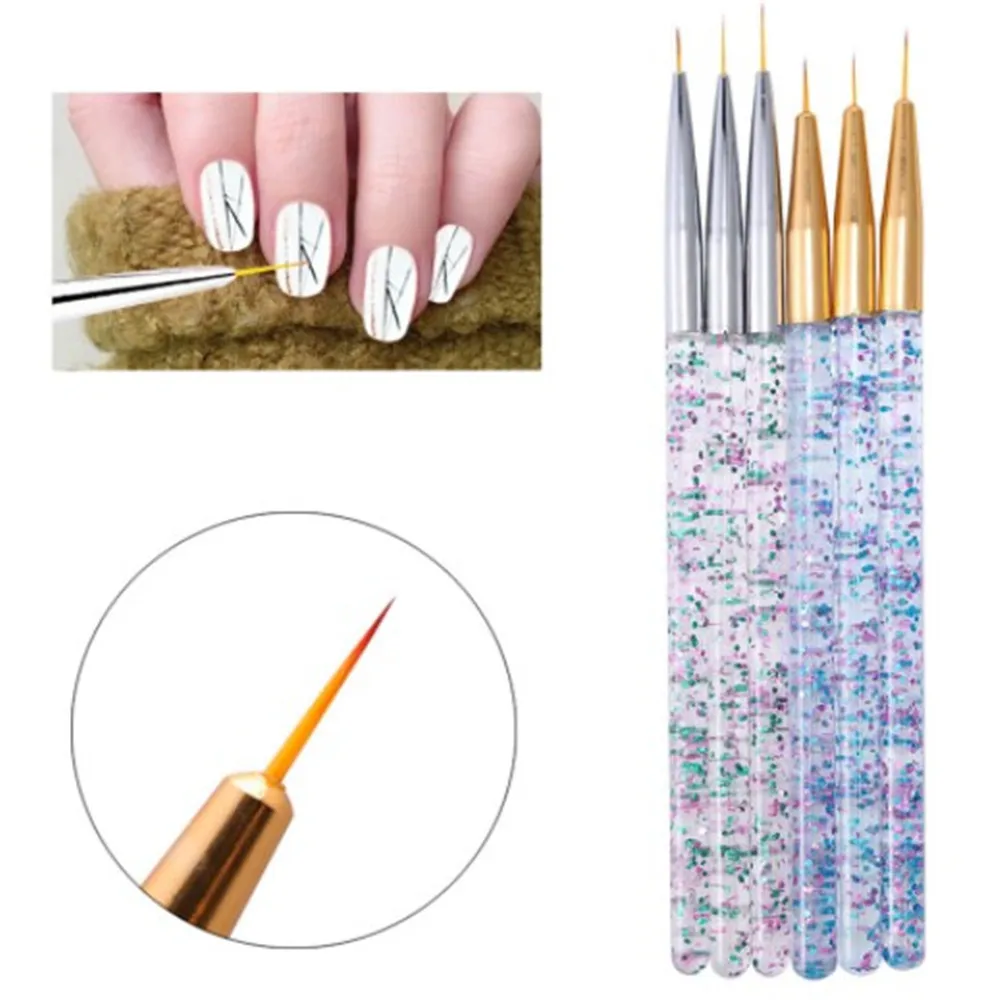 

3PCS Acrylic Nail Art Liner Brush Set French Painting Brush Design Stripes Lines Drawing Pen UV Gel Brush Painting Manicure Tool
