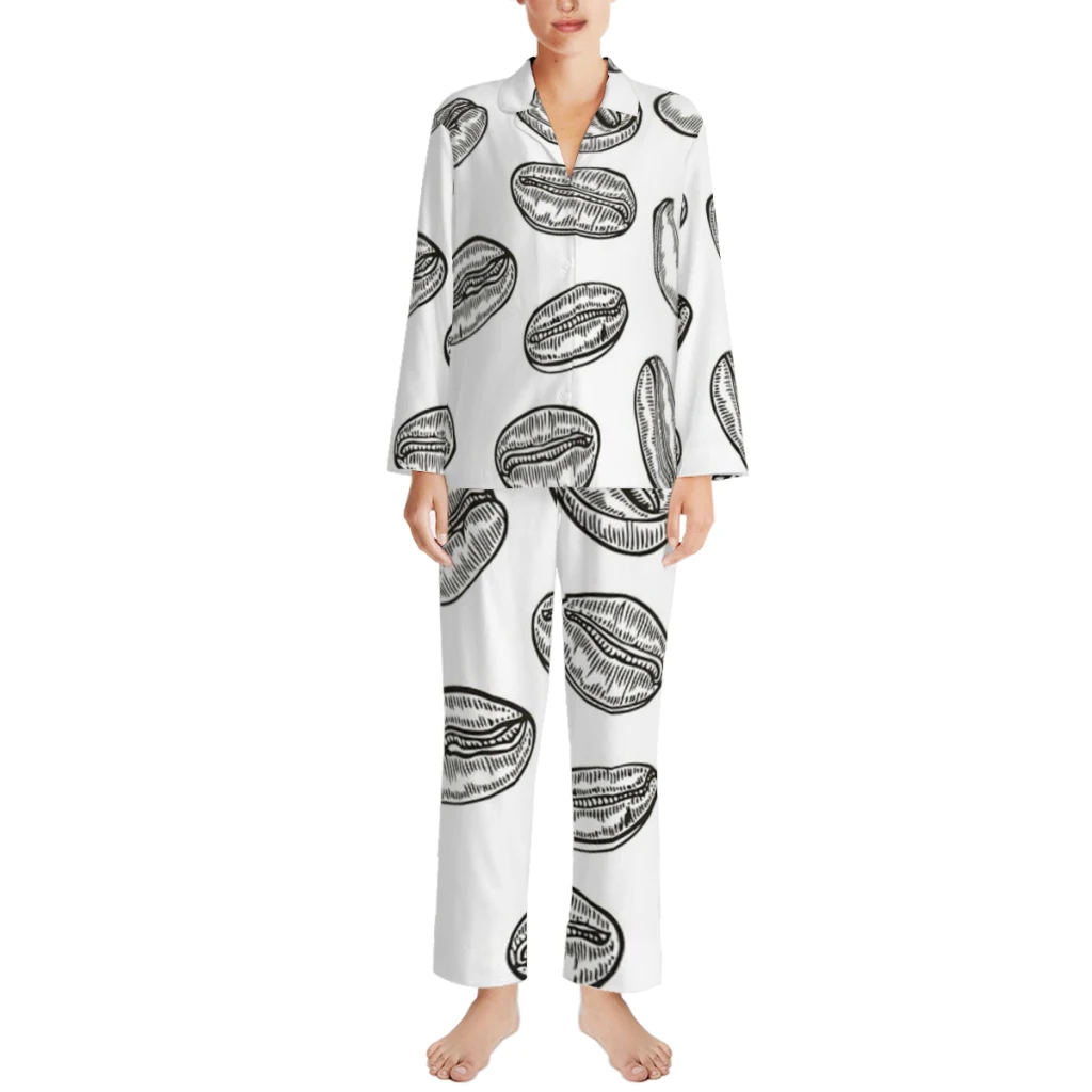 Белая пижама Coffee Beans выбранные узоры Minso милый стиль