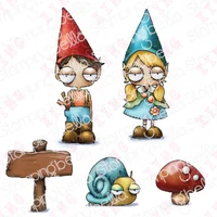 new scrapbook decoration embossing mold oddball gnome kids metal cutting dies diy gift card handmade craft clear silicone stamps