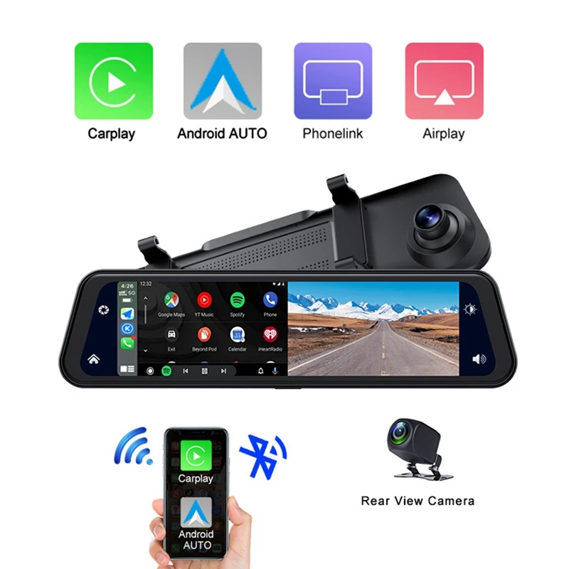 

11.88 Inch 2K Dual-Lens Car Multimedia Player FM Carplay Car DVR Mirror Video Recorder 1080P Touch Screen Driving Record