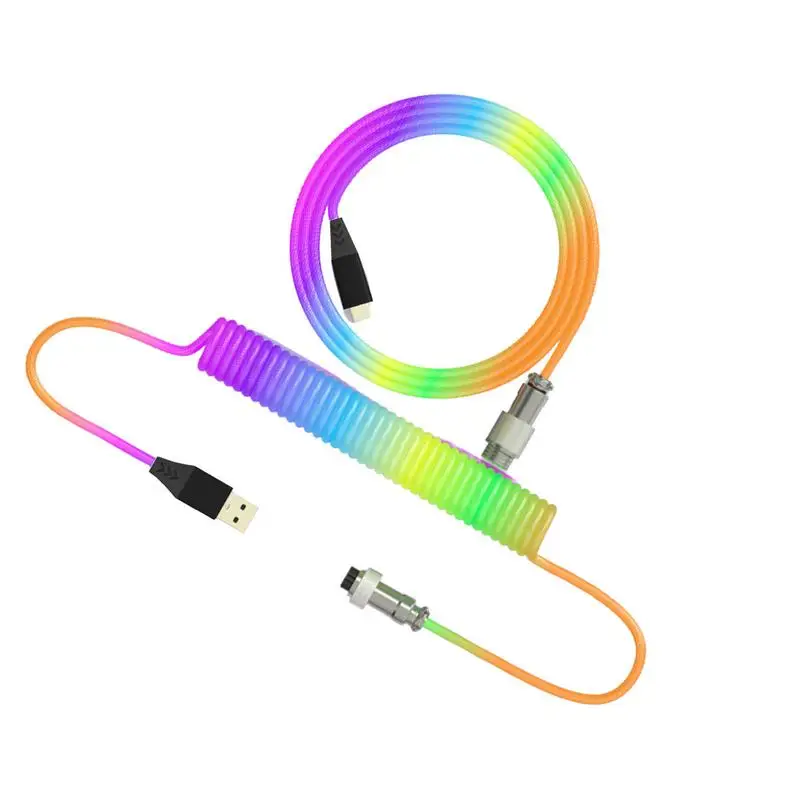 

Double Sleeved Type-C Keyboard Cable TPE Type-C To USB With Detachable Connector Flexible Spiral Type-C To USB Cable