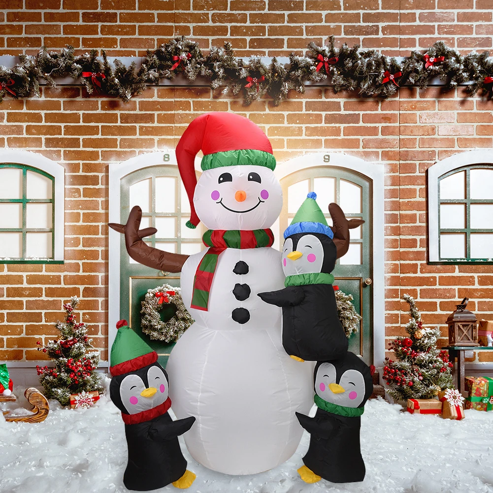 

Christmas Inflatable Snowman LED Illuminated Xmas Snowman Props Festive Atmosphere Scene Layout for Shopping Mall Store Entrance