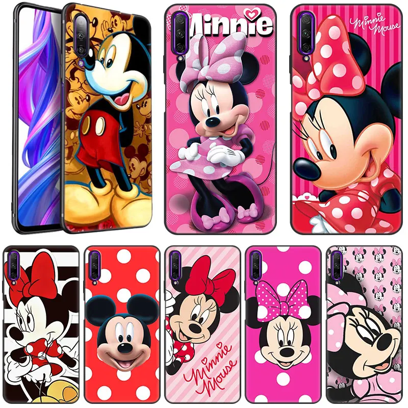 

Cute Pink Mickey Minnie Case For Huawei Y9 Prime 2019 Y9A Y7A Y5P Y6P Y7P Y8P Y5 Y6 Y7 Prime 2018 Y6S Y8S Y9S Black Soft Cover