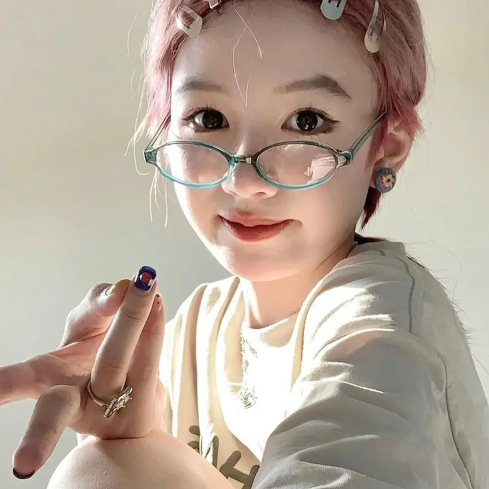 

Очки для близорукости с овальной маленькой оправой синего и зеленого цветов женские очки с защитой от синего света модная оправа для очков в стиле Y2K